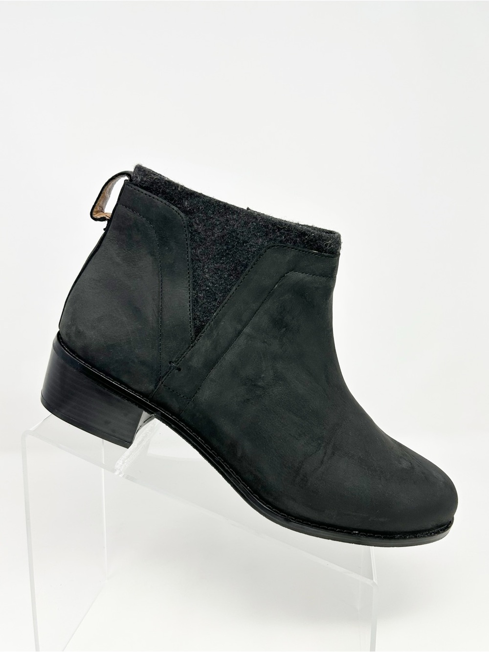 Vionic Joslyn Women's Ankle Bootie Black Side Zip Low Block Heel Size 10